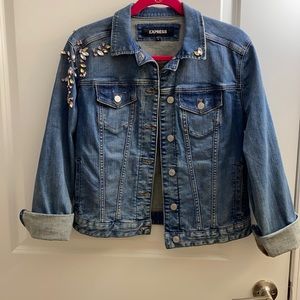 Express embellished denim jacket size S